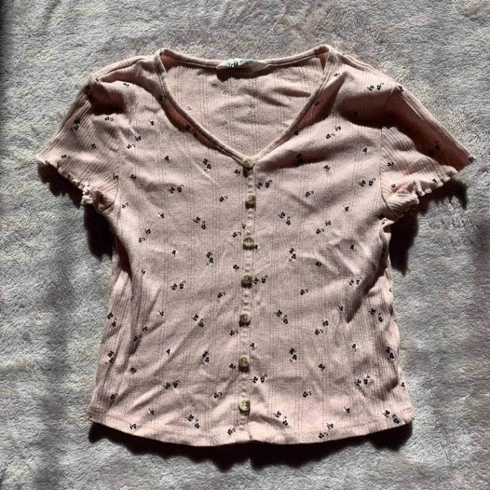 h&m floral pointelle top 12
